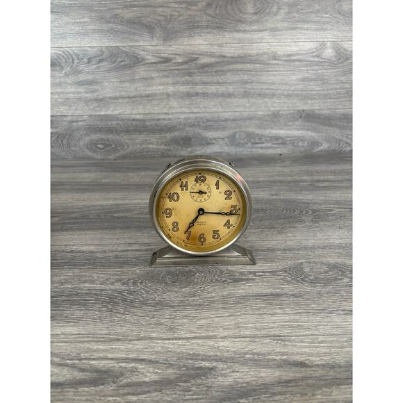 Antique Nickel Westclox Big Ben Wind-up Alarm Clock Works Perfectly 5 1/2" 1929